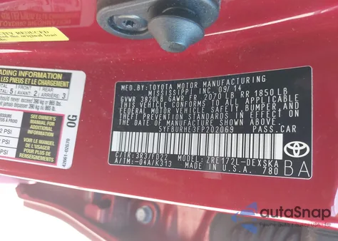 2015 Toyota Corolla S z USA, uszkodzony, nr VIN 5YFBURHE3FP202069